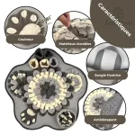 Caractéristiques tapis de fouille deluxe Caractéristiques du tapis de fouille deluxe: couineur, matériaux durables, sangle fixatrice, antidérapant