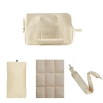 Sac de Transport Confort pour Petit Chien – Cabas Doublé Coussin & Matelas | Sécurisé, Respirant & Confort Absolu gris crème - ensemble sac, coussin, attache de sécurité Sac de Transport Confort pour Petit Chien – Cabas Doublé Coussin & Matelas | Sécurisé, Respirant & Confort Absolu gris crème - ensemble sac, coussin, attache de sécurité